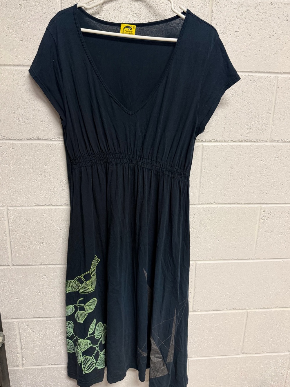 Kealopiko Women’s Midi Dress Green Leaf Print 3XL flowy 100% Cotton